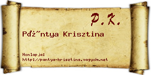 Pántya Krisztina névjegykártya
